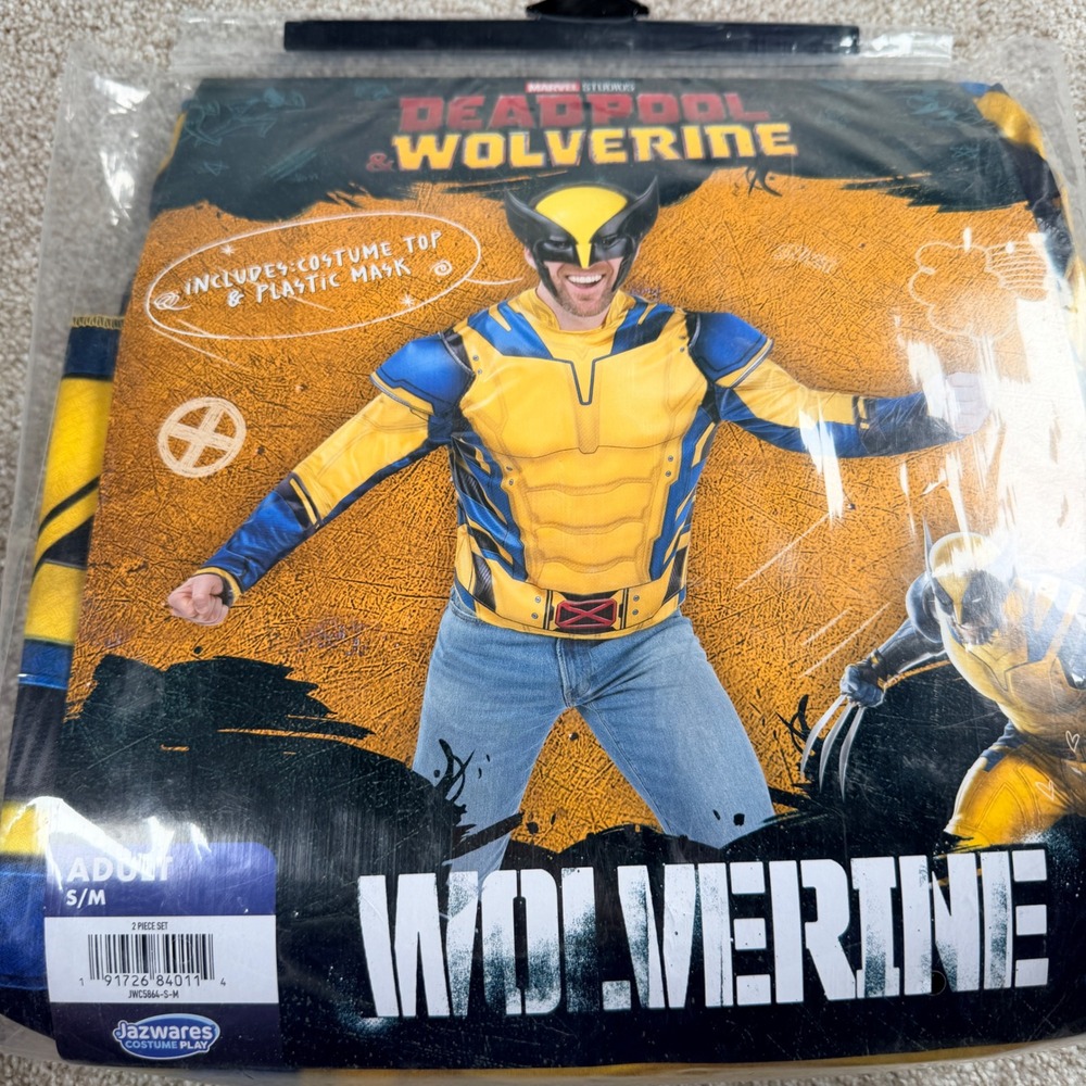 Marvel Men's Deadpool & Wolverine Wolverine Costume Top and Mask Adult S/M